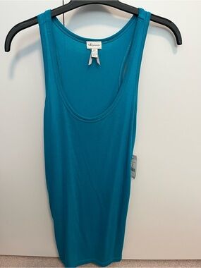 Dynamite Super Long Teal Racerback Tank Top - Size Small